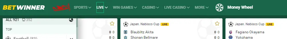 Apuestas en vivo BetWinner Argentina — cuotas en tiempo real con estadísticas del partido